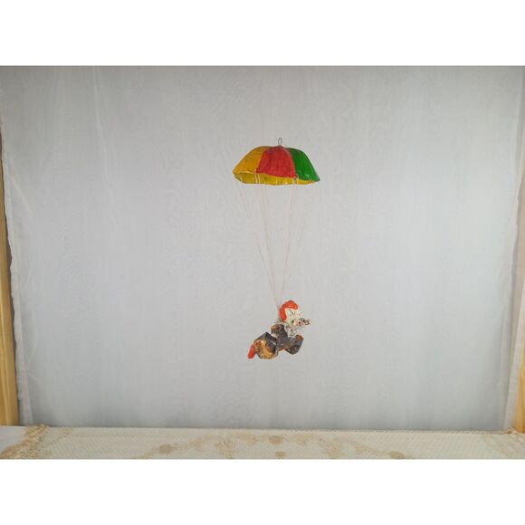 Clown With Parachute Paper Mache Clown In The Sky Parachute Jumping Paracord - Picture 8 of 11